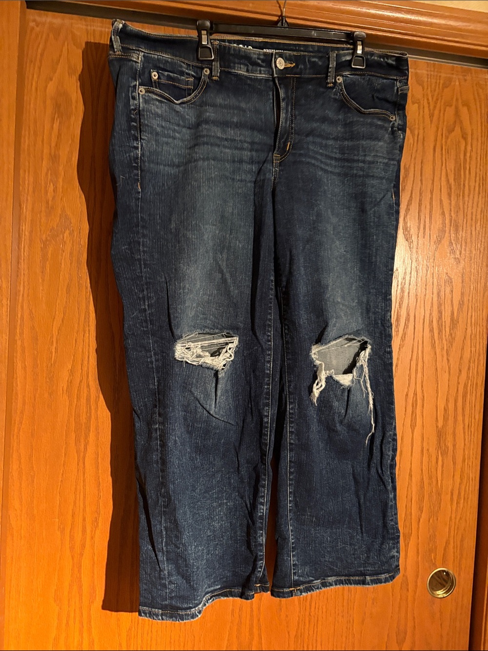 torrid Dark Wash Distressed Wide Leg Jeans